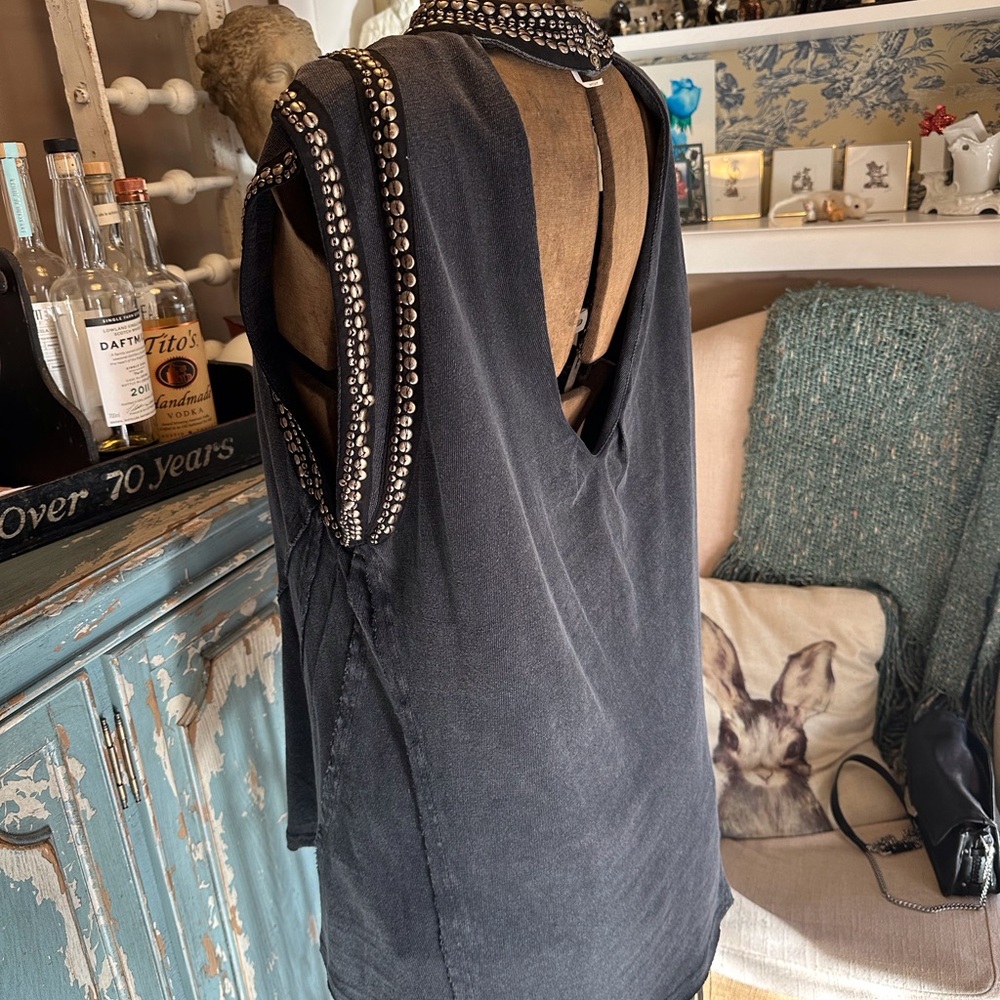 Free People Black Backless Embellished Top - Picture 8 of 8